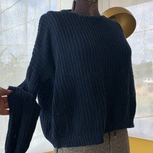 navy knit sweater